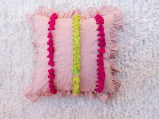 Pink Ruffled Cushion Cover (4365091471403)