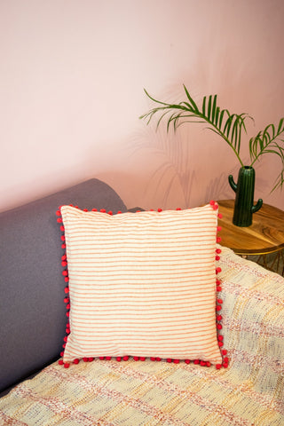 Pink Stripes Cushion Cover