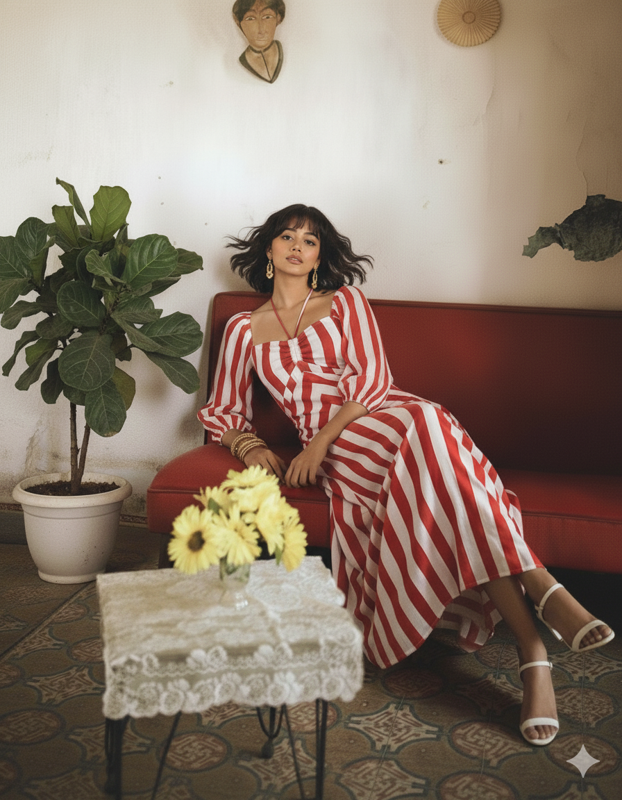 Scarlett Stripe Midi Dress