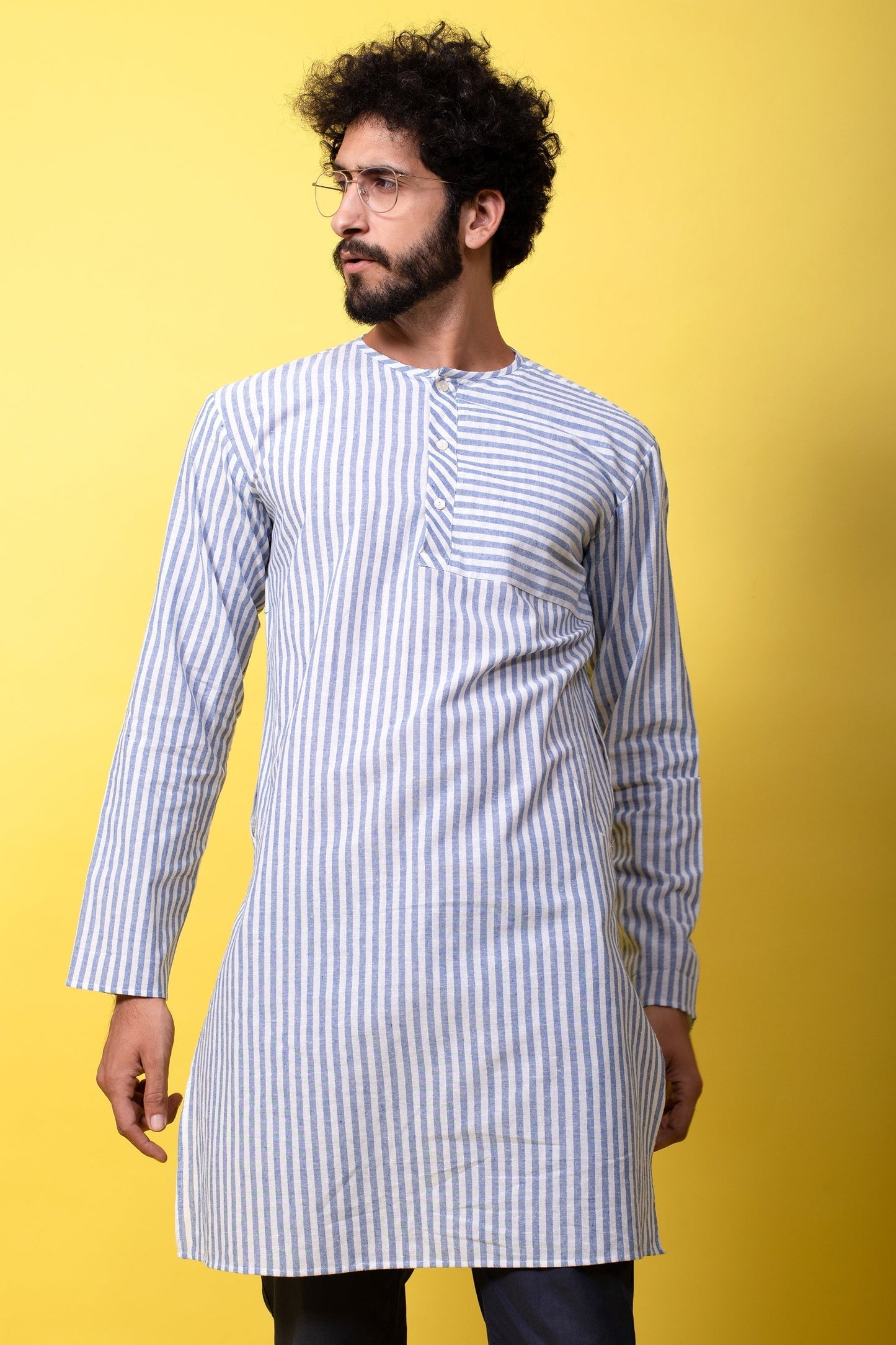 Blue Stripes Kurta (4249900056619)