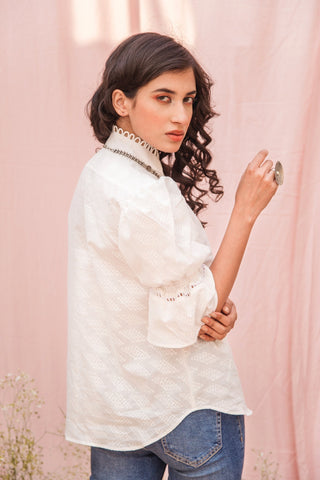 Peace Stand Collar Shirt (4383309463595)