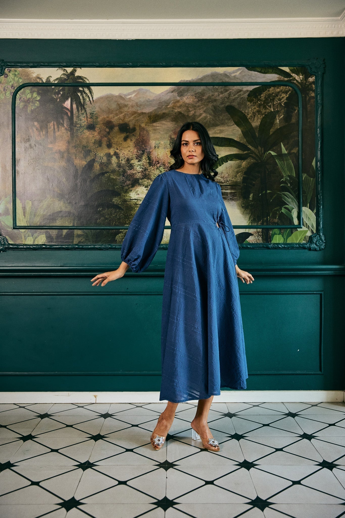 Alyssa Blue Midi Dress