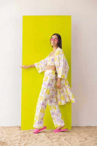 Lemon-rose 3 piece Co-ord Set