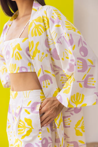 Lemon-rose 3 piece Co-ord Set