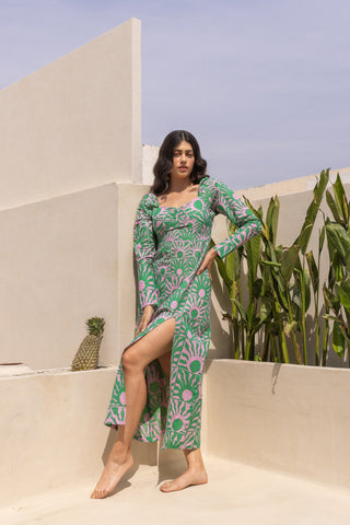 Sunny Guava Midi Dress